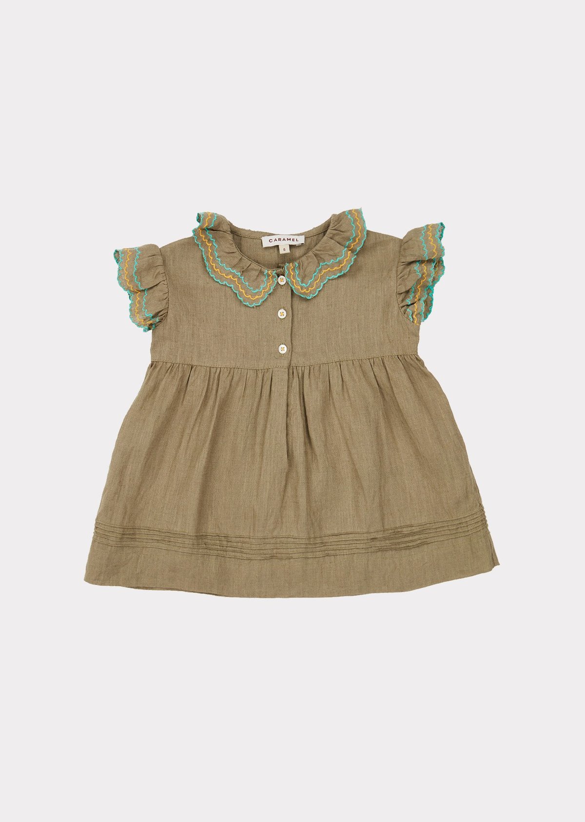 Kids Caramel Sloane Square Baby Dress Sage Green Garmentory