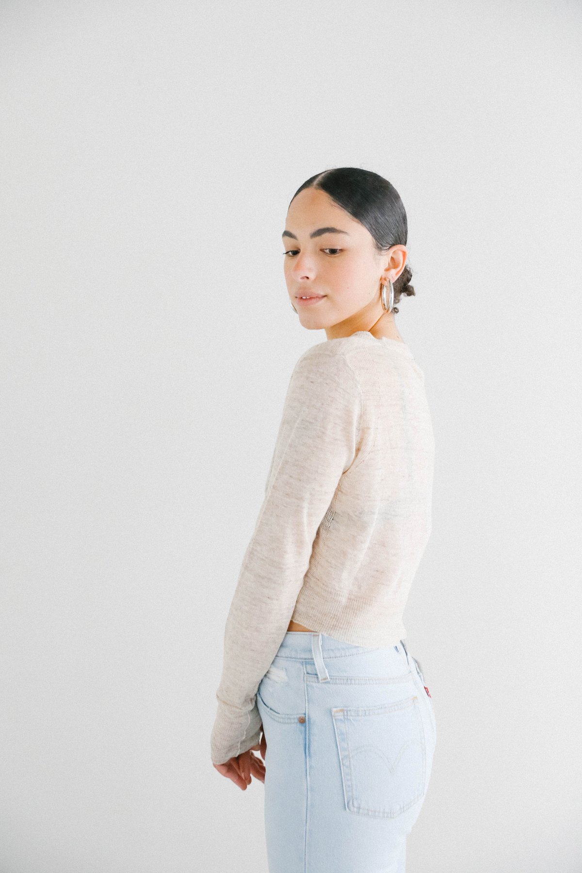 Line the Label Medina Knit Cardigan - Driftwood - Image 2 of 4