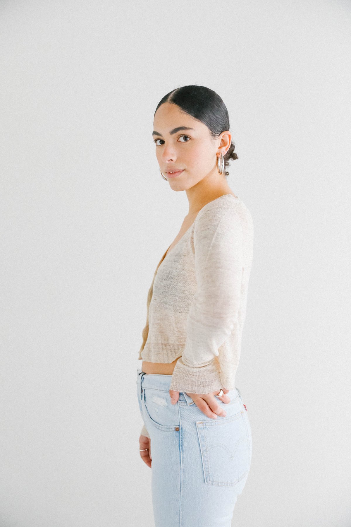 Line the Label Medina Knit Cardigan - Driftwood - Image 4 of 4