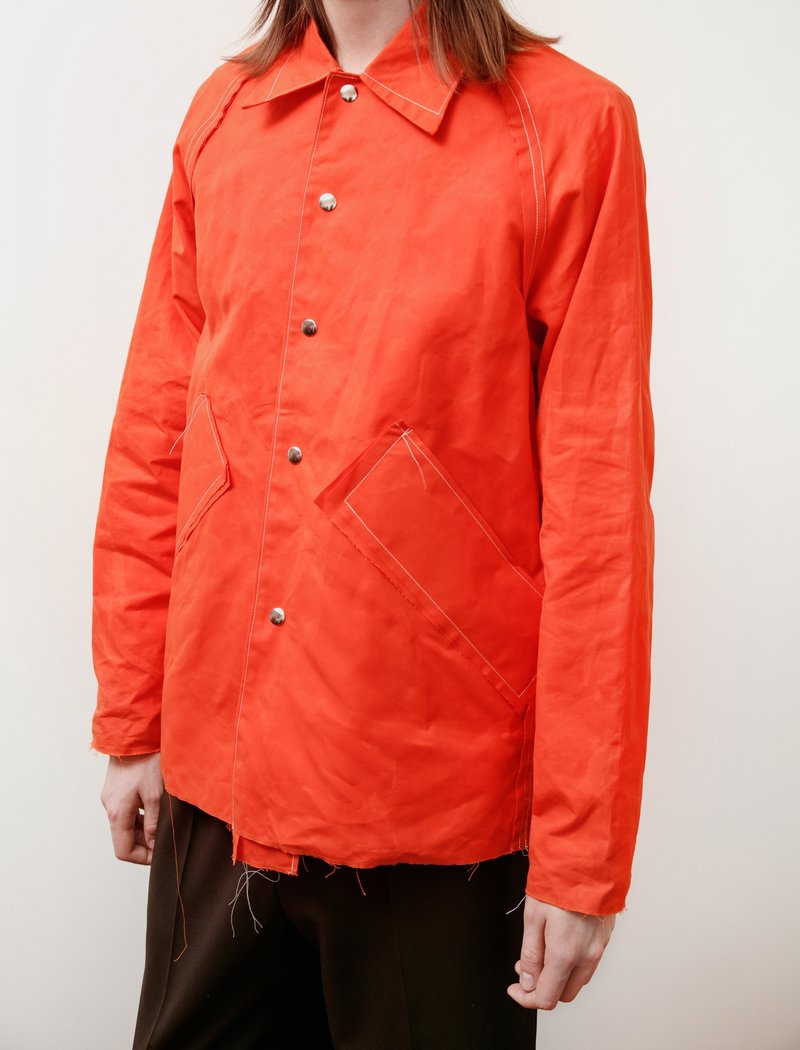 Camiel Fortgens Waxed Baseball Jacket - Orange