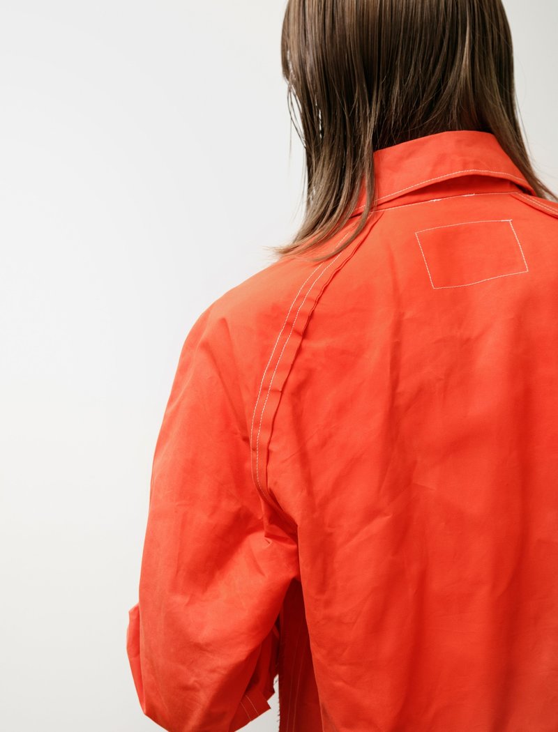 Camiel Fortgens Waxed Baseball Jacket - Orange