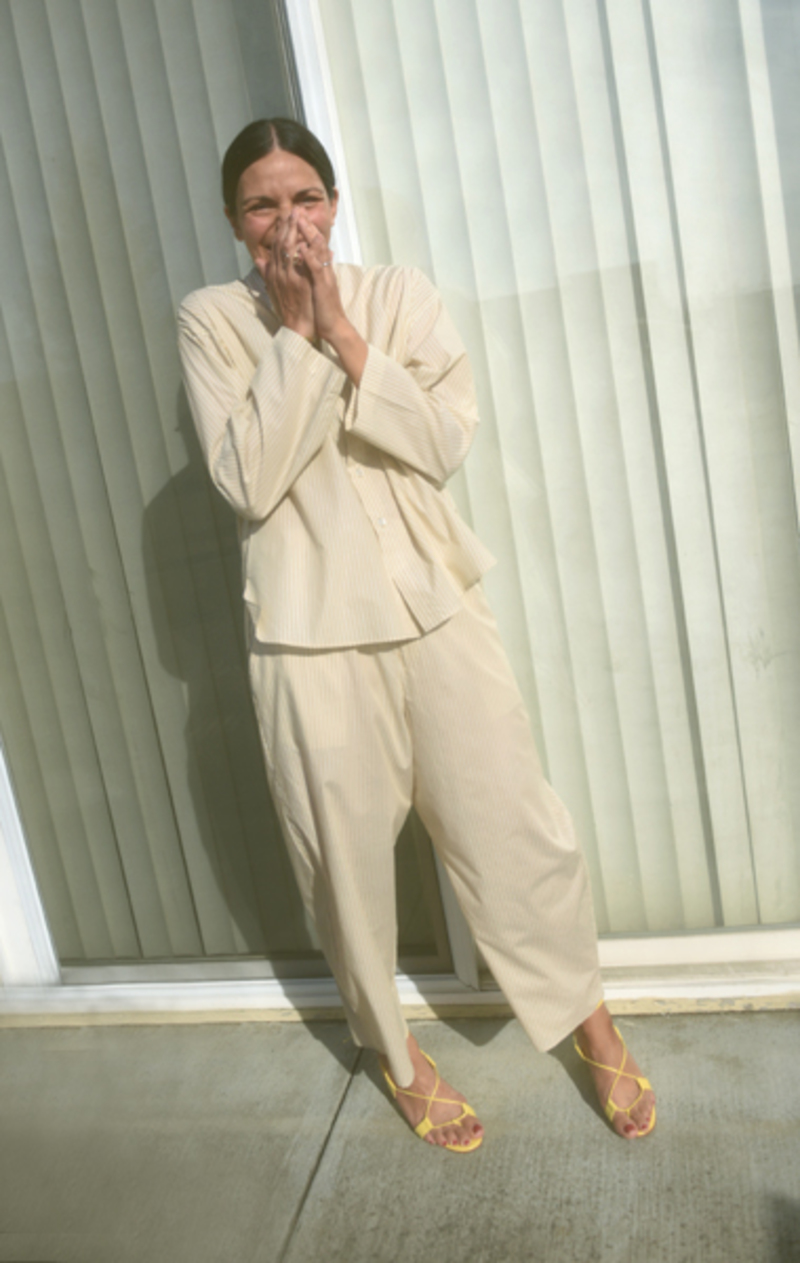Cristaseya Striped Cotton Pyjama Shirt | Garmentory