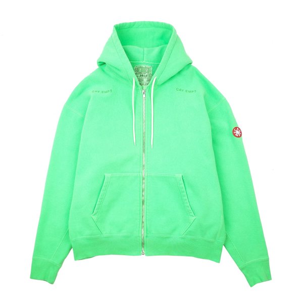 Cav Empt OVERDYE ZIP HEAVY HOODY - GREEN | Garmentory