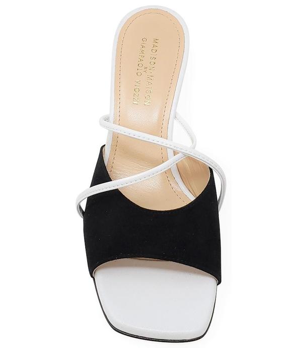 Madison Maison by Giampaolo Viozzi Mid Heel Sandal - Black/White Madison Maison by Giampaolo Viozzi Mid Heel Sandal - Black/White