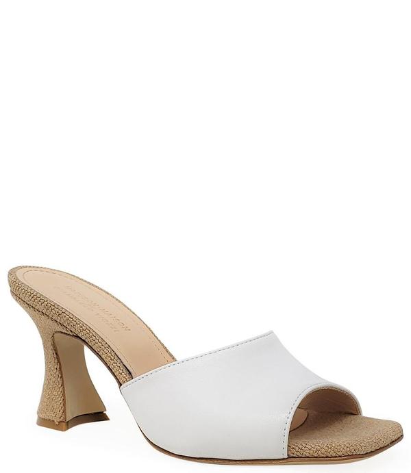 Madison Maison by Giampaolo Viozzi Mid Heel Sandal - Tan/White Madison Maison by Giampaolo Viozzi Mid Heel Sandal - Tan/White