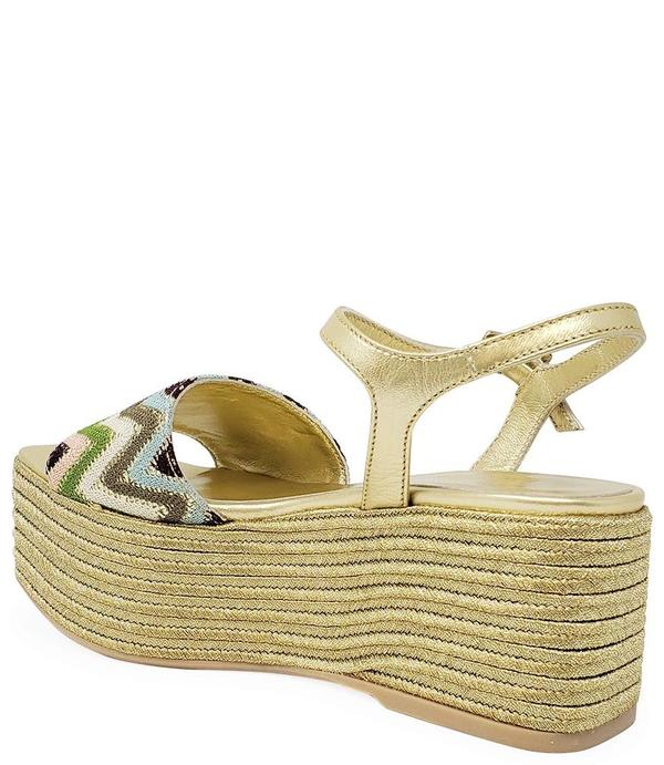 Madison Maison by Pablo Gilbert Woven Leather Wedge - Gold/Multi Madison Maison by Pablo Gilbert Woven Leather Wedge - Gold/Multi