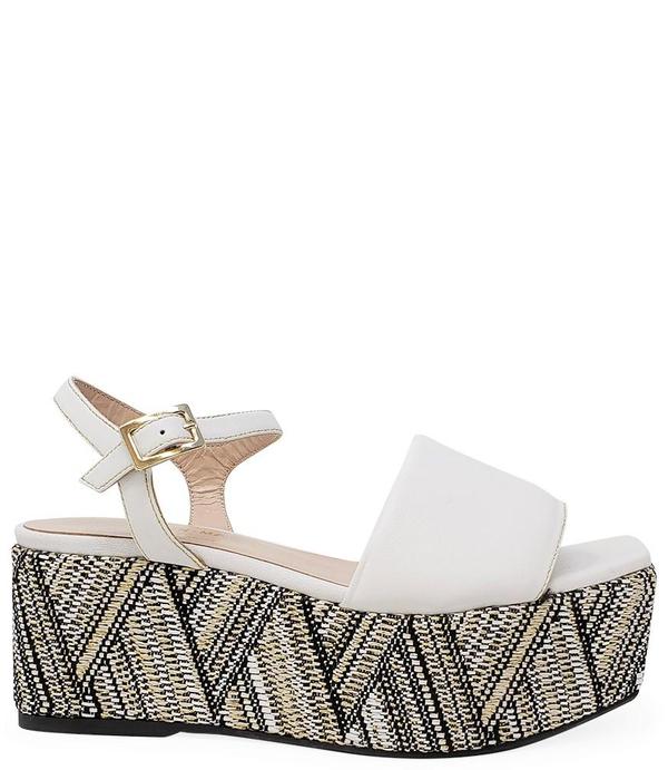 Madison Maison By Pablo Gilbert Woven Leather Wedge - White/Multi Madison Maison By Pablo Gilbert Woven Leather Wedge - White/Multi