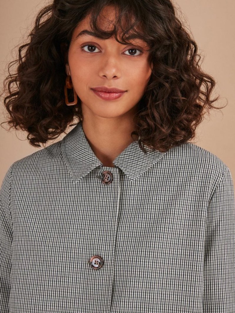 Des Petits Hauts Noty Coat - Khaki/Navy