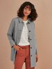 Des Petits Hauts Noty Coat - Khaki/Navy - Thumbnail 1