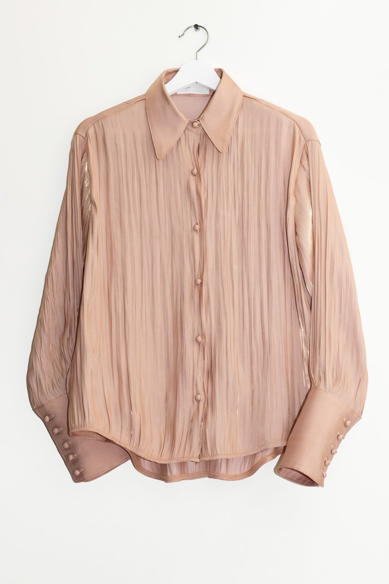 W A N T S Shiny Blouse - Rose Gold | Garmentory
