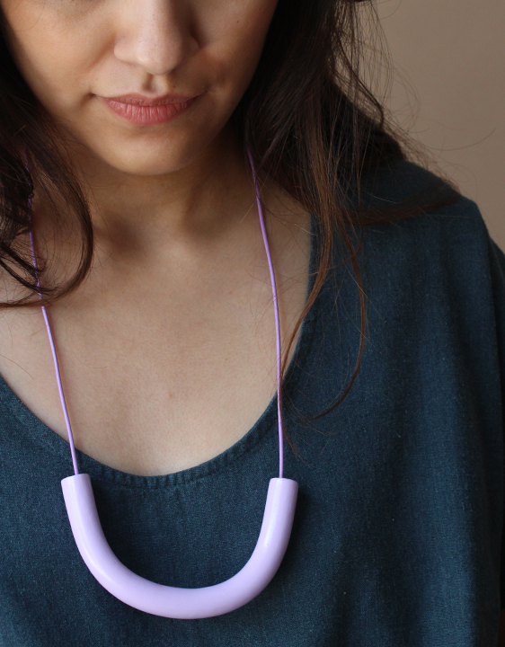 Surface Handmade Lavender Cylinder Necklace Surface Handmade Lavender Cylinder Necklace