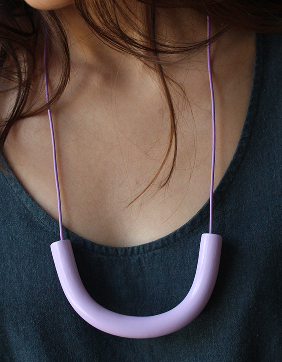Surface Handmade Lavender Cylinder Necklace Surface Handmade Lavender Cylinder Necklace
