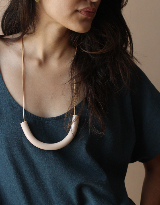 Surface Handmade Nude Cylinder Necklace Surface Handmade Nude Cylinder Necklace