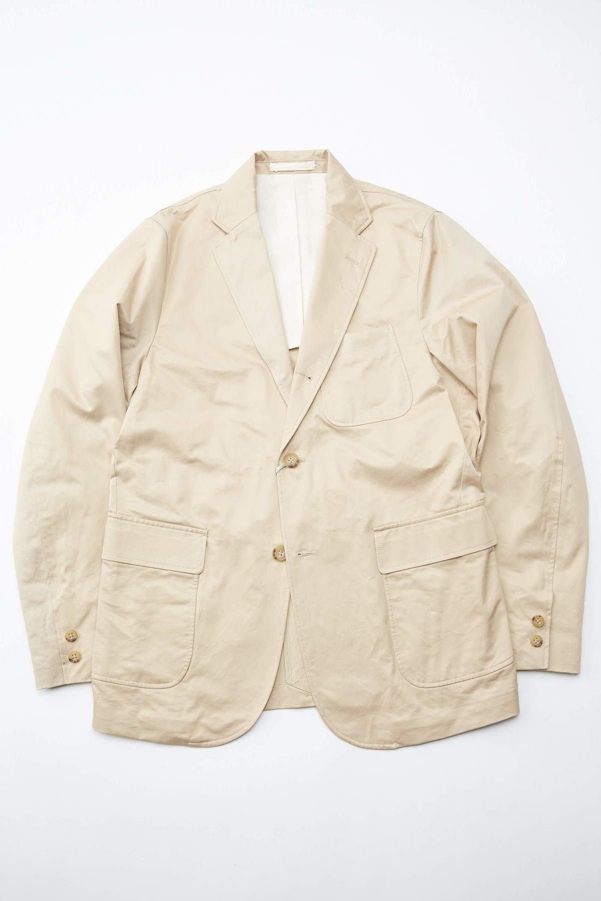 Beams Plus 3B 80/3 Twill Cotton Jacket - BEIGE | Garmentory