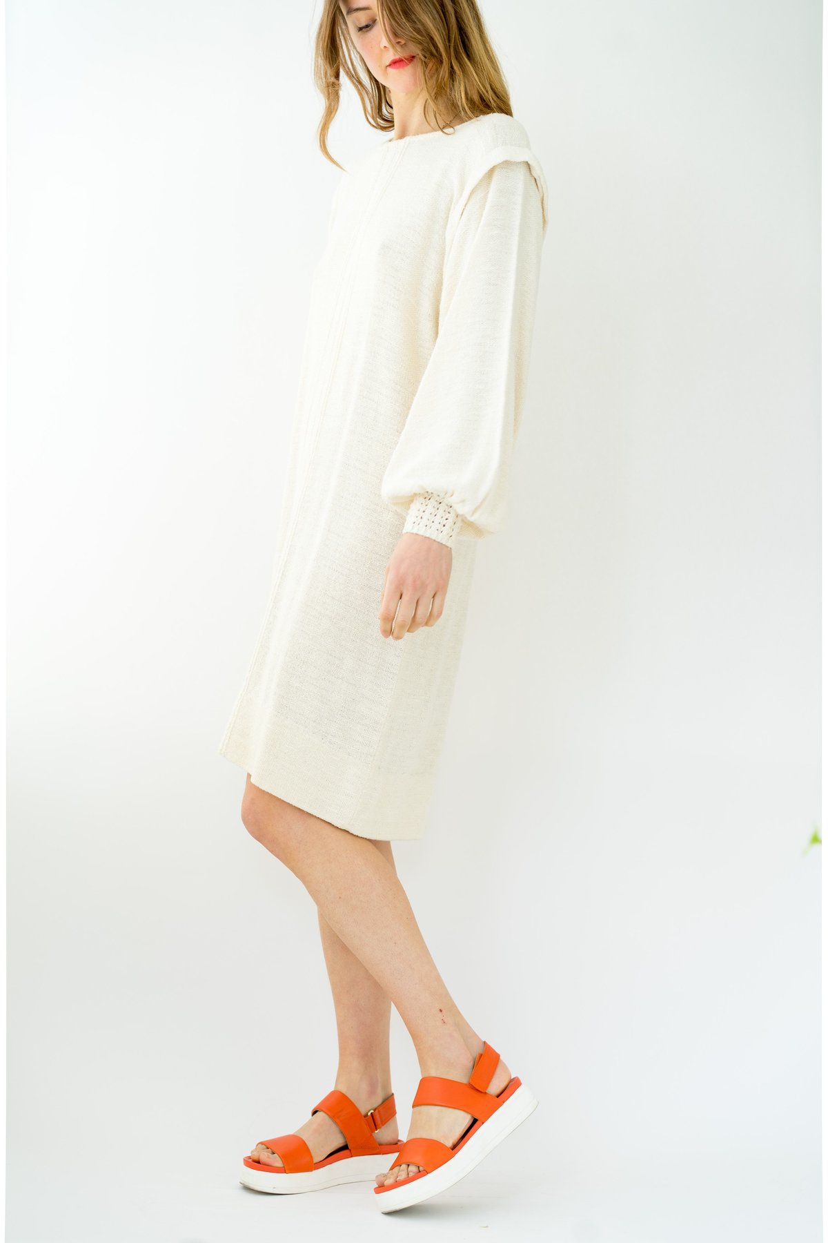 Vintage Backtalk PDX Knit Dress cream Garmentory