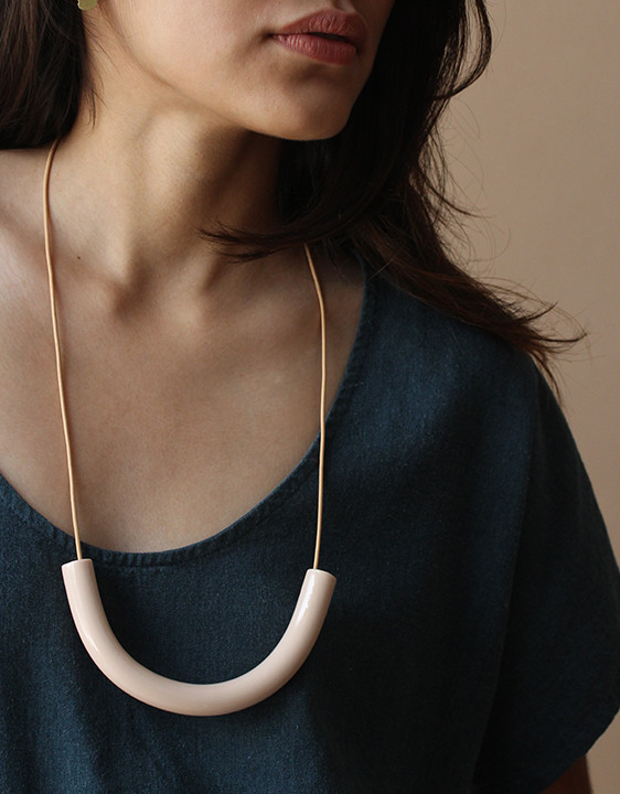 Surface Handmade Nude Cylinder Necklace Surface Handmade Nude Cylinder Necklace