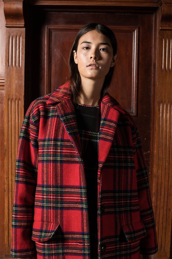 Salasai Royal Coat - Red Tartan | Garmentory