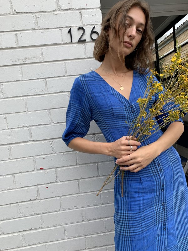 Ryder Coco Midi Dress - Plaid | Garmentory