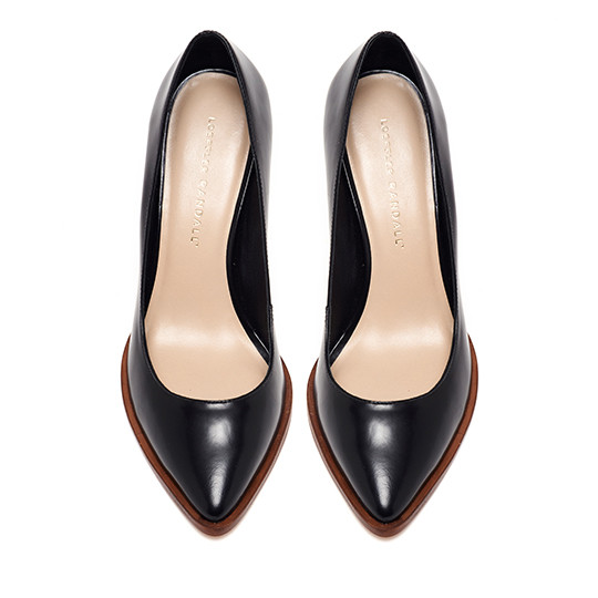 Loeffler Randall - Remy Leather Block Heel Pump in Black and Cream Loeffler Randall - Remy Leather Block Heel Pump in Black and Cream