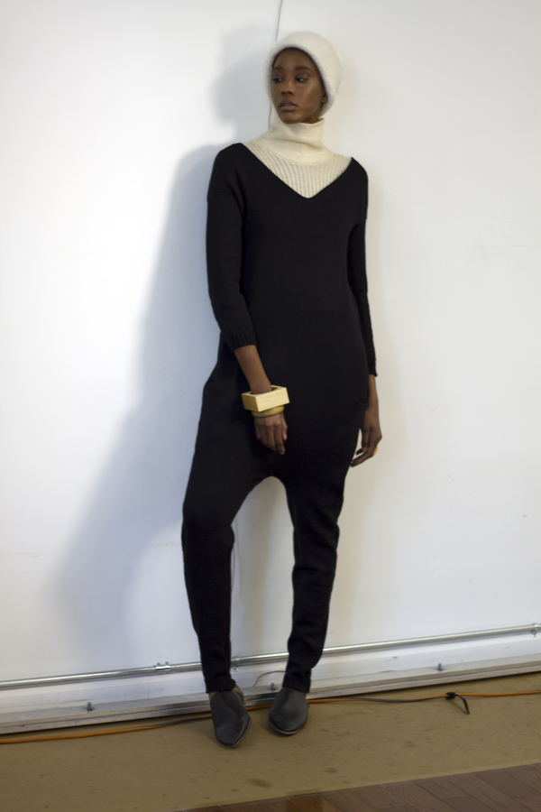 black knit jumpsuit