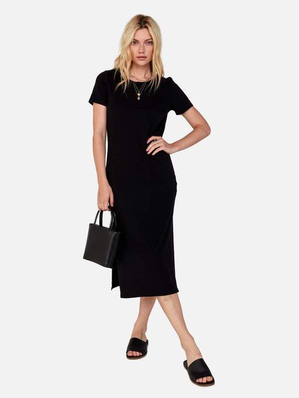 Mate The Label Dana Midi Dress Jet Black Garmentory Mate The Label Dana Midi Dress Jet Black Garmentory