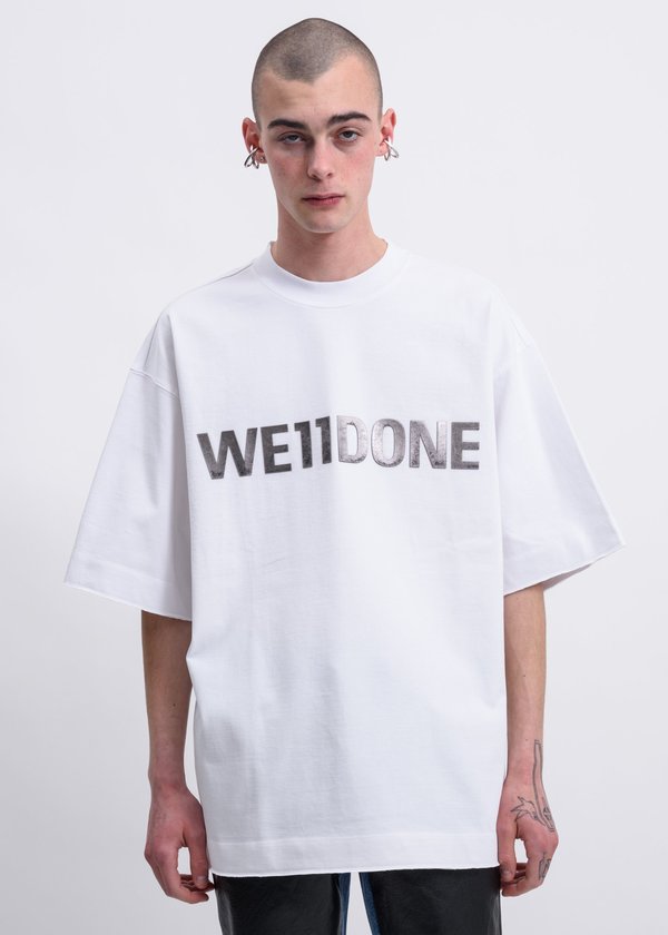 【関税込み】We11done ホワイト Lettering Tシャツ 251327M213037_1.jpg