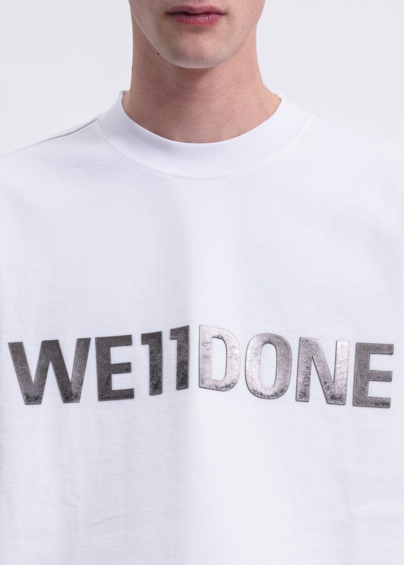 we11done White Metal Logo T-Shirt | Garmentory