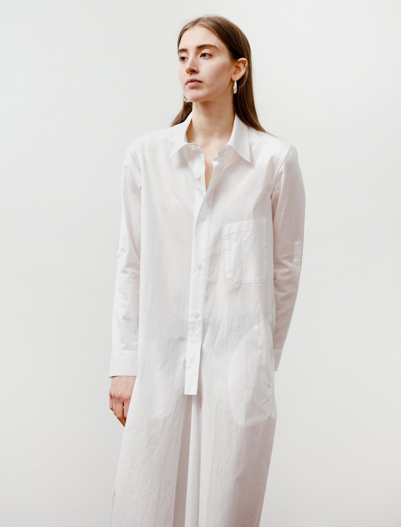 ワンピース Y's LONG SHIRT DRESS Ys by Yohji Yamamoto Perfect Plain Long Shirtdress - White