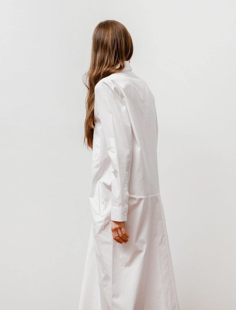ワンピース Y's LONG SHIRT DRESS Ys by Yohji Yamamoto Perfect Plain Long Shirtdress - White