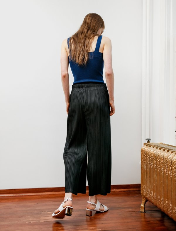 Pleats Please Wrap Front Thicker Pants - Black | Garmentory