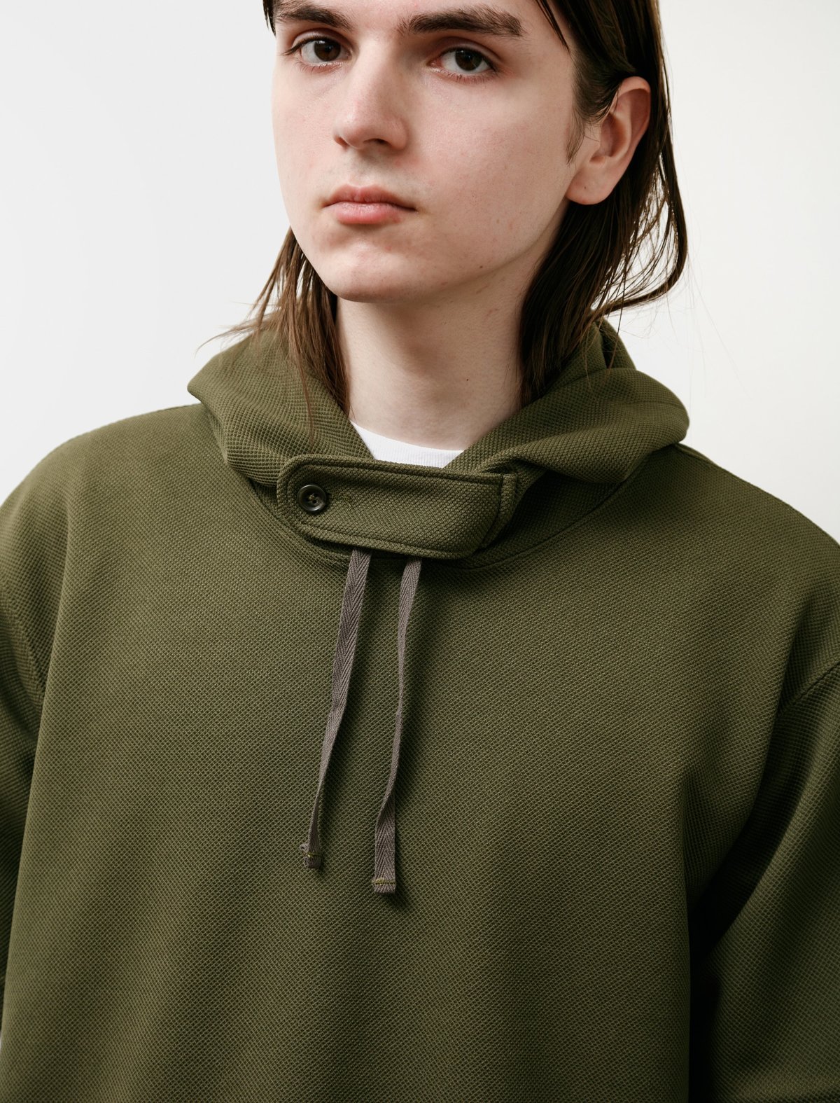 Engineered Garments Short Sleeve Hoody - Olive | Garmentory