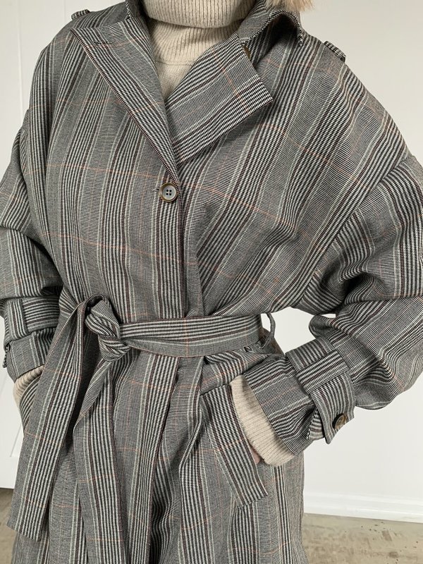 AERON Mies Trench Coat - Checked Plaid | Garmentory