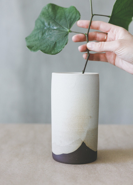 Notary Ceramics - Simple Cylinder Vase in Satin Grey Notary Ceramics - Simple Cylinder Vase in Satin Grey