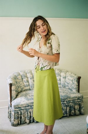 Lisa Says Gah Linen Cotton Capri Top - Floral Lisa Says Gah Linen Cotton Capri Top - Floral