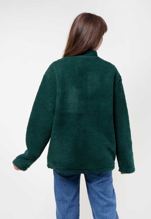 lazy oaf forest green zip up fleece