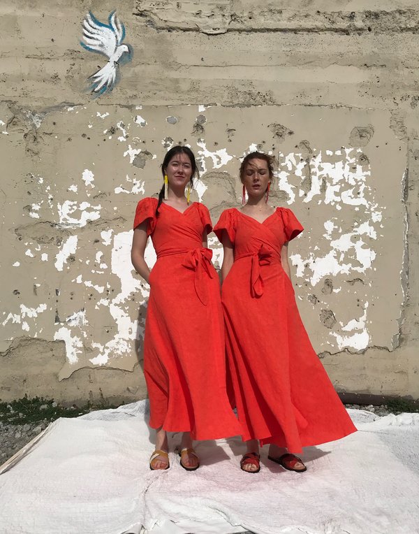 mara hoffman orange dress Poppy Lolita Dress