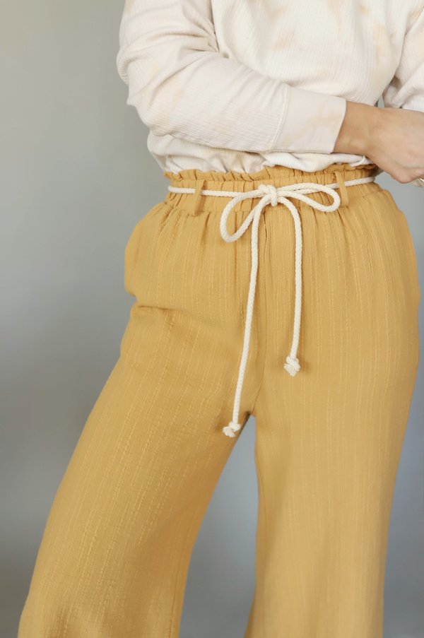 Lush Mustard Rope Belt Culotte Pants Lush Mustard Rope Belt Culotte Pants