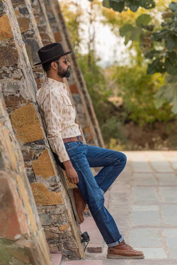 Dushyant Asthana Hand-Printed The Barrington Full Sleeve Shirt - Nomad Print Dushyant Asthana Hand-Printed The Barrington Full Sleeve Shirt - Nomad Print