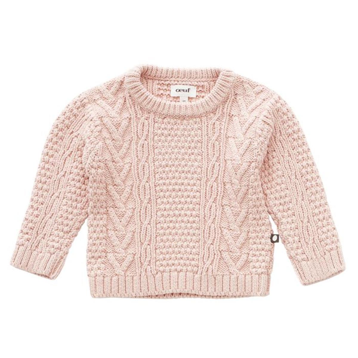 kids Oeuf NYC Baby And Child Cable Knit Sweater - Pink - Image 2 of 2