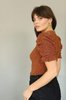 Moon River Burgundy Metallic Ruched Sleeve Top - Thumbnail 1