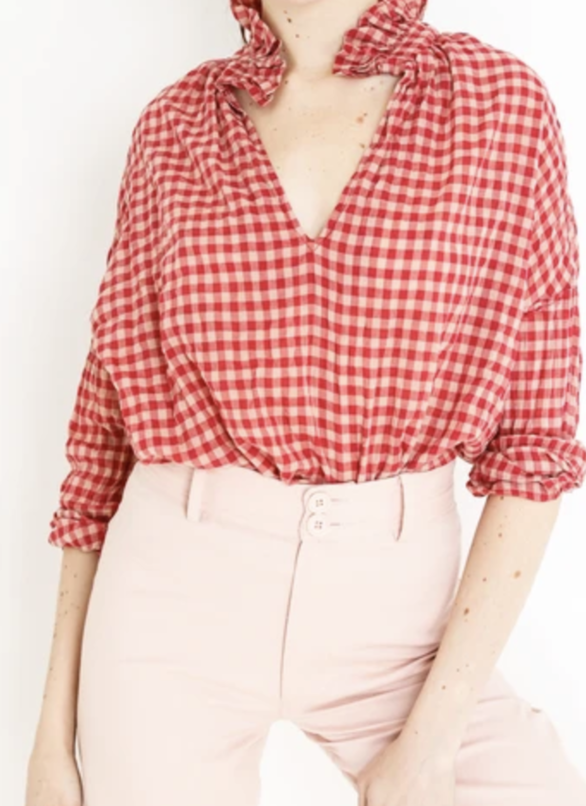 A Shirt Thing Penelope Top - Red Gingham - Image 1 of 2