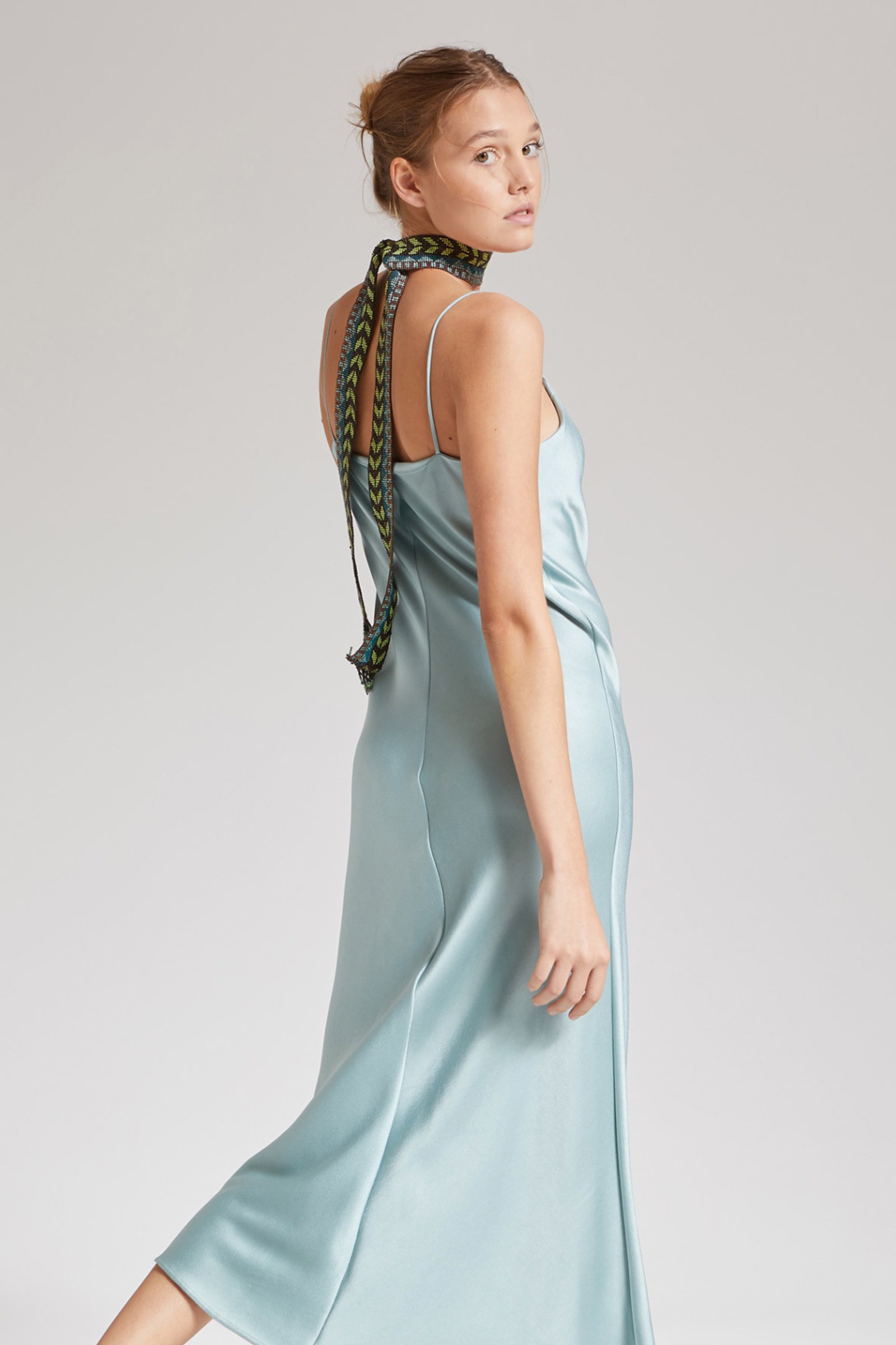 dusty blue bridesmaid dress australia Dusty Blue V-Neck Pleated Chiffon Bridesmaid Dress – FancyVestido main image 1