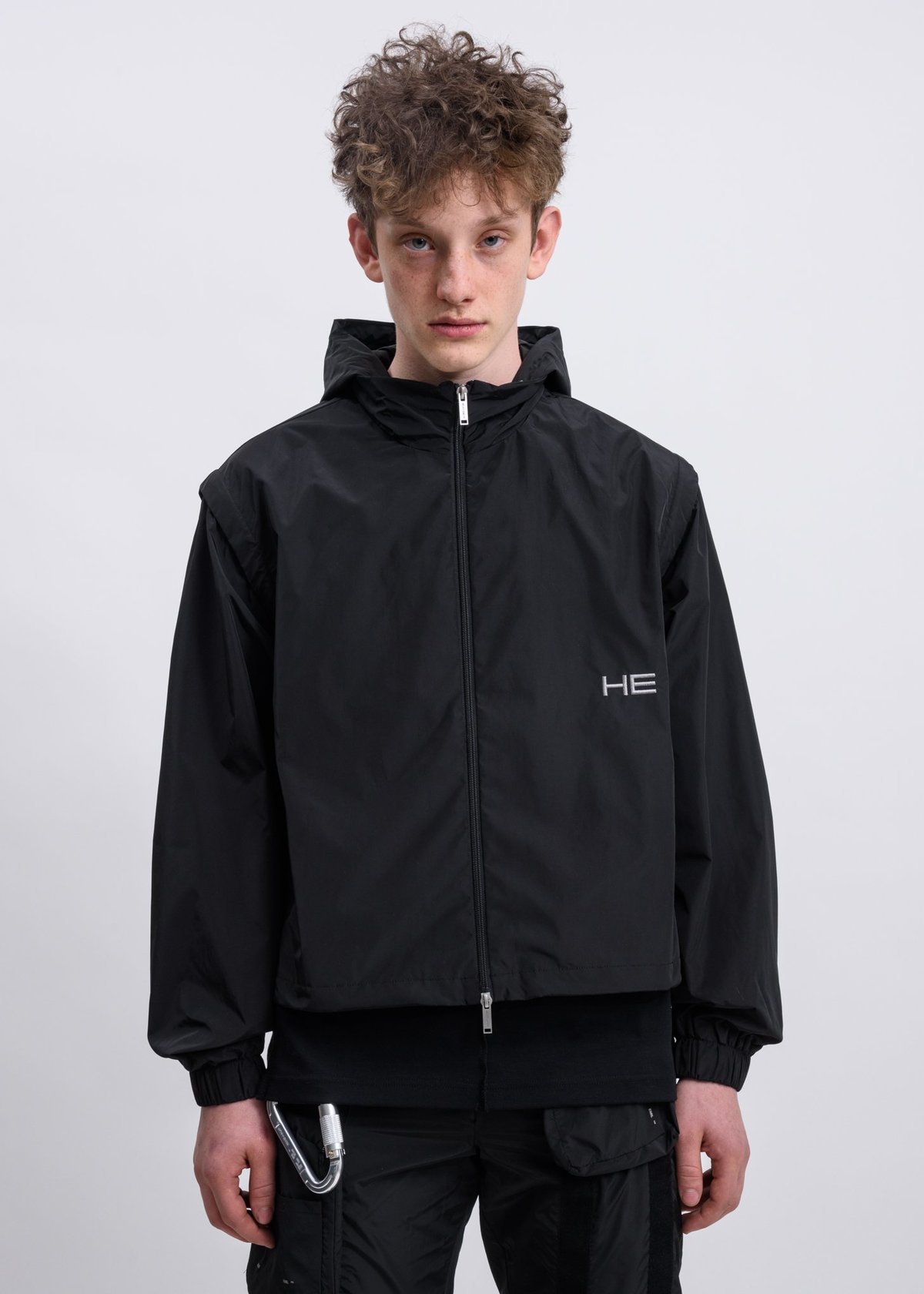 Heliot Emil Funnel Track Jacket Black Garmentory