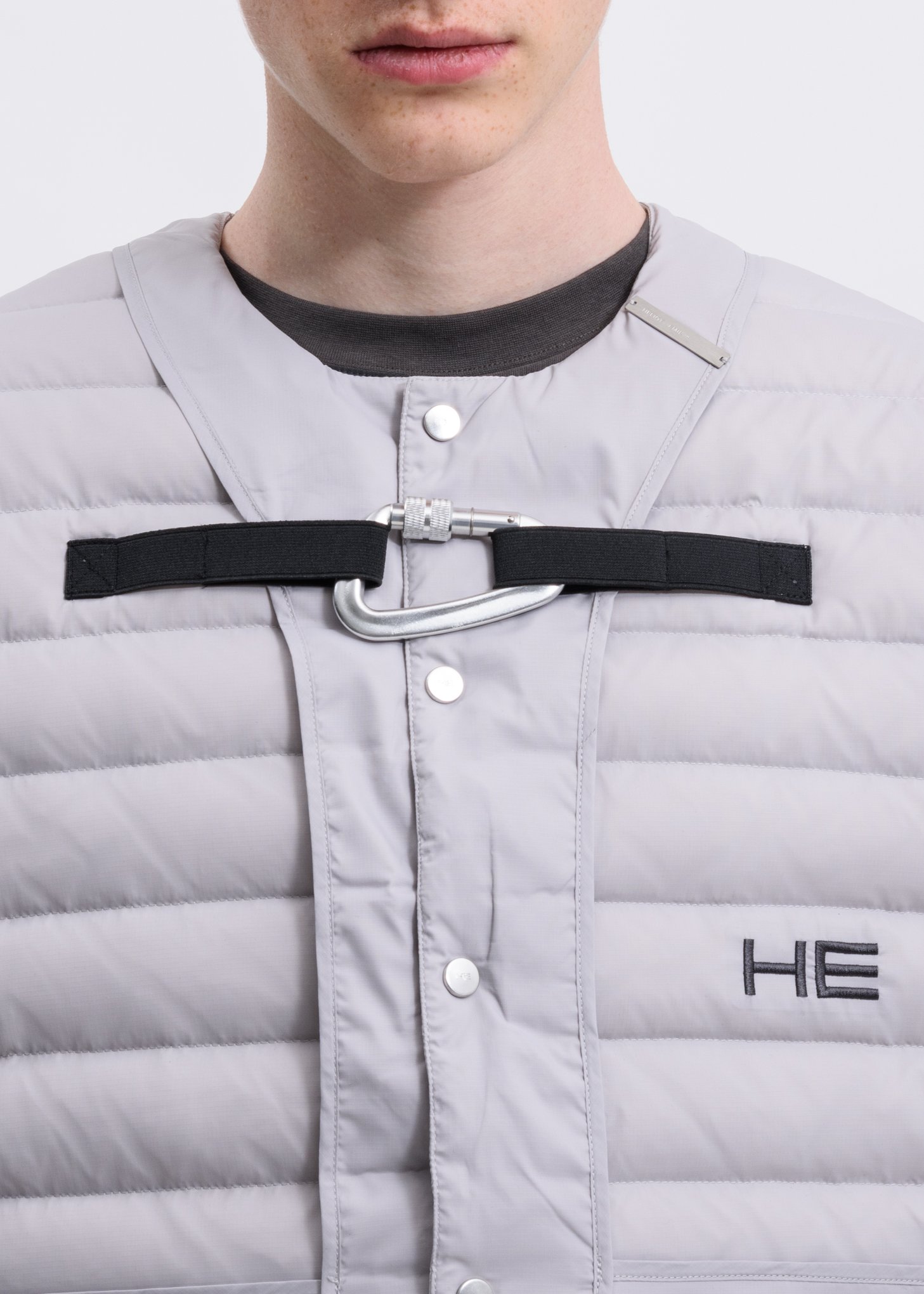 Heliot Emil Carabiner Down Vest Grey Garmentory