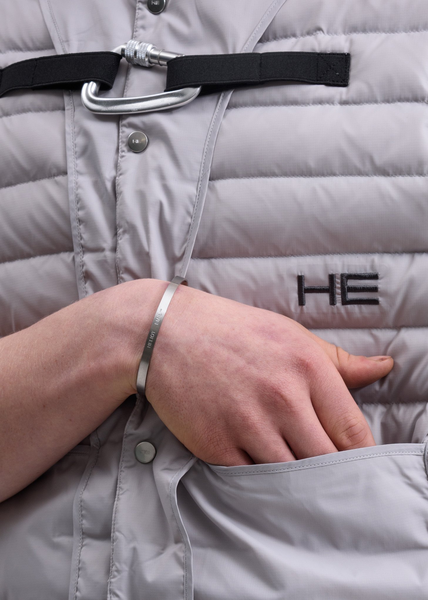 Heliot Emil Carabiner Down Vest Grey Garmentory