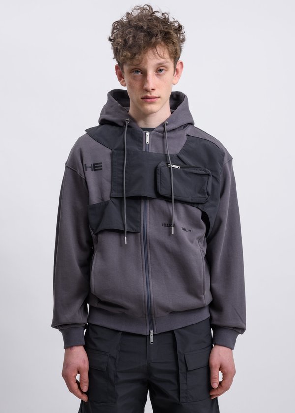 Heliot Emil Interwoven Vest Hoodie - Grey | Garmentory
