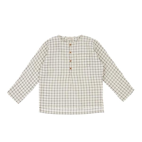Kids Caramel Pimlico Shirt - Black/Cream Grid Kids Caramel Pimlico Shirt - Black/Cream Grid