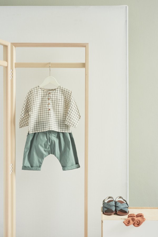 Kids Caramel Pimlico Shirt - Black/Cream Grid Kids Caramel Pimlico Shirt - Black/Cream Grid