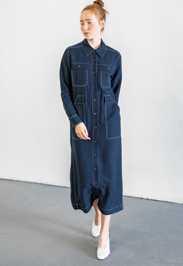 MARA HOFFMAN JUNO DRESS - NAVY MARA HOFFMAN JUNO DRESS - NAVY