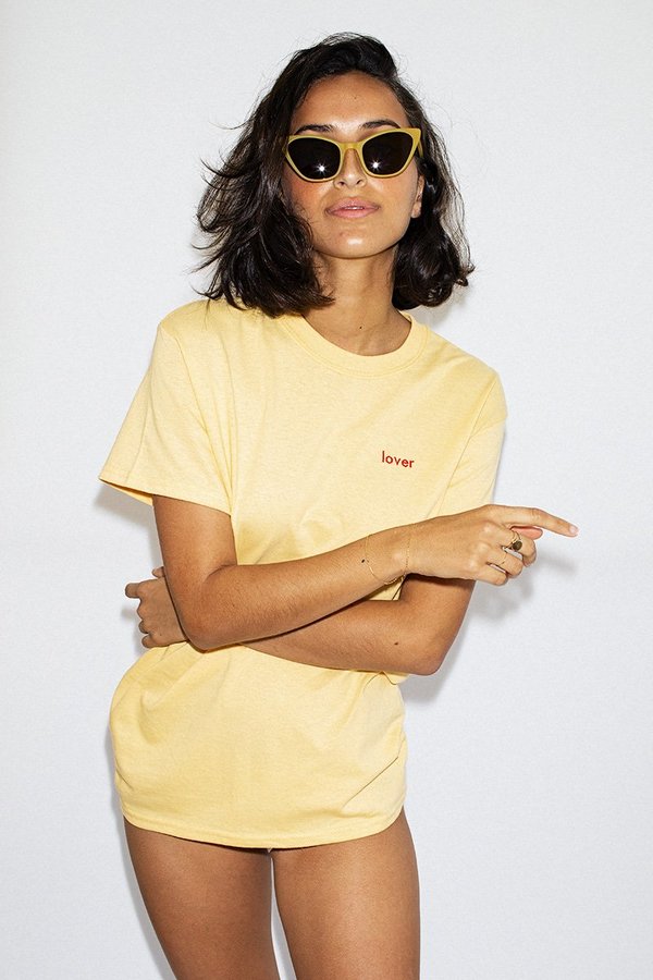 Double Trouble Gang 'Lover' T-shirt Daisy Yellow